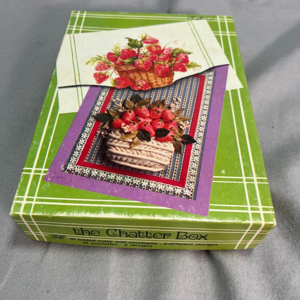 Vintage Greeting Card Lot The Chatter Box‎ Stationery Note Cards Envelopes Seals